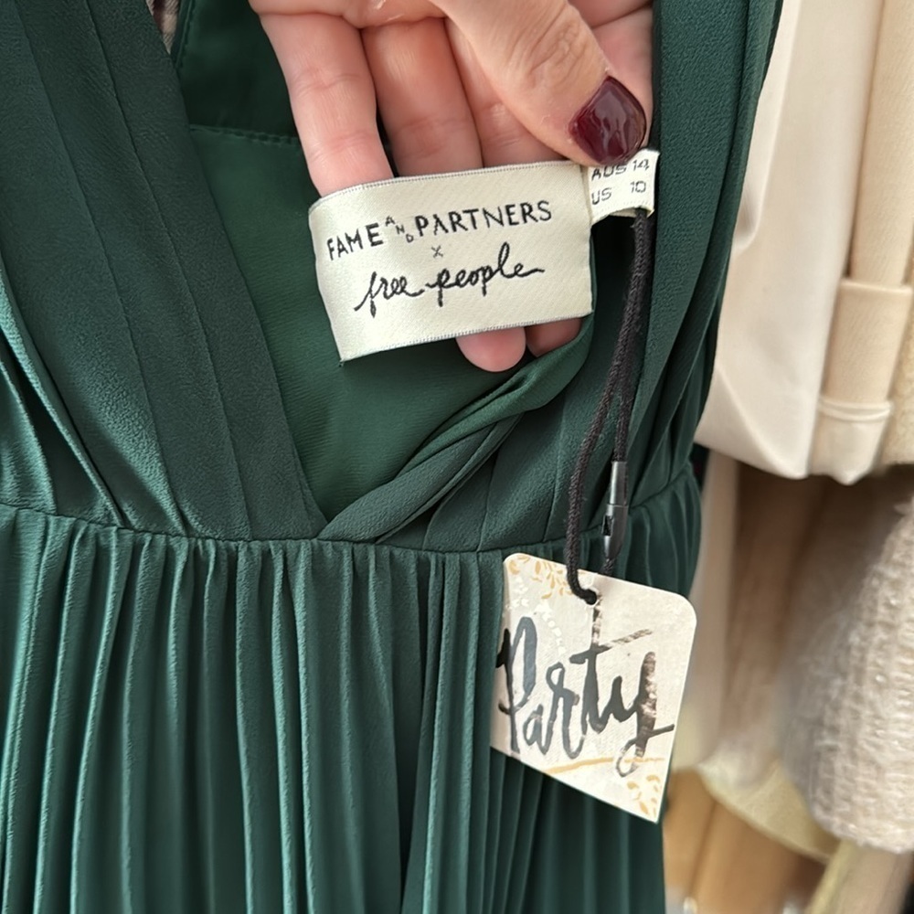 Fame and Partners x Free People-NWT Allegra Forest Green Sleeveless Maxi Dress - Picture 8 of 9
